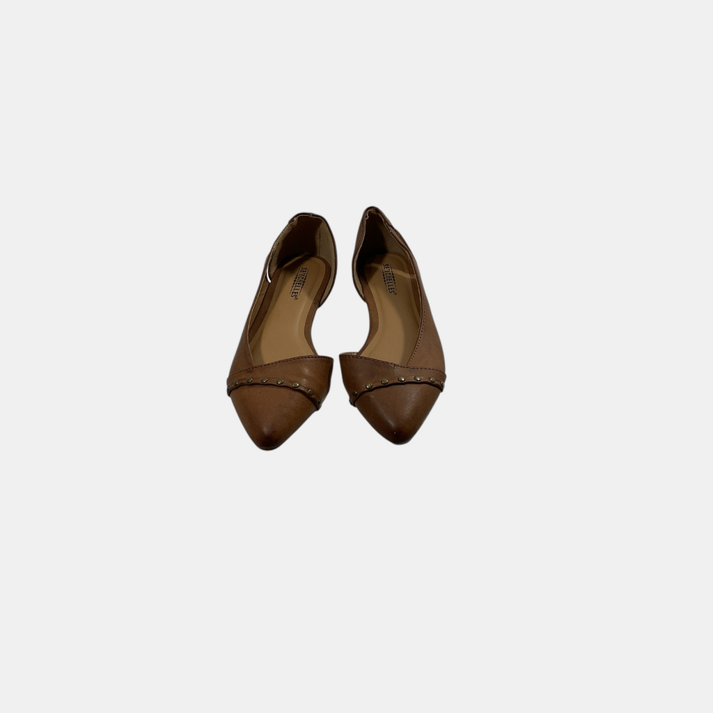brown flats on a white background
