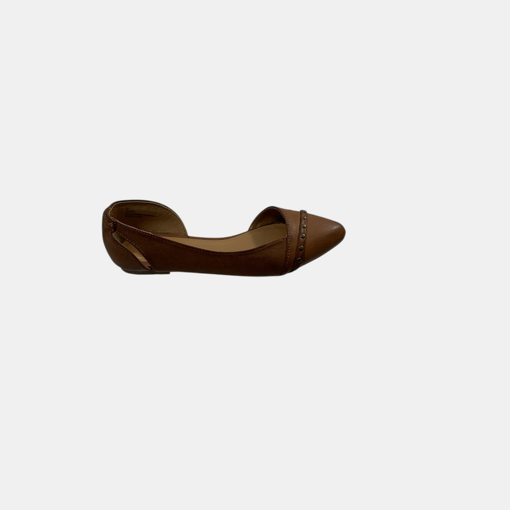 brown flats on a white background