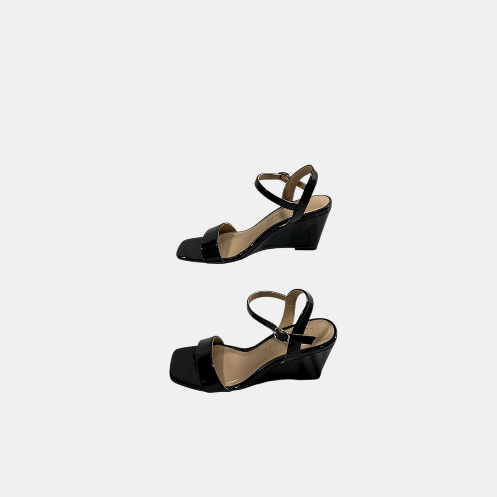 The Patent Ankle Strap Wedge Sandal by Journee