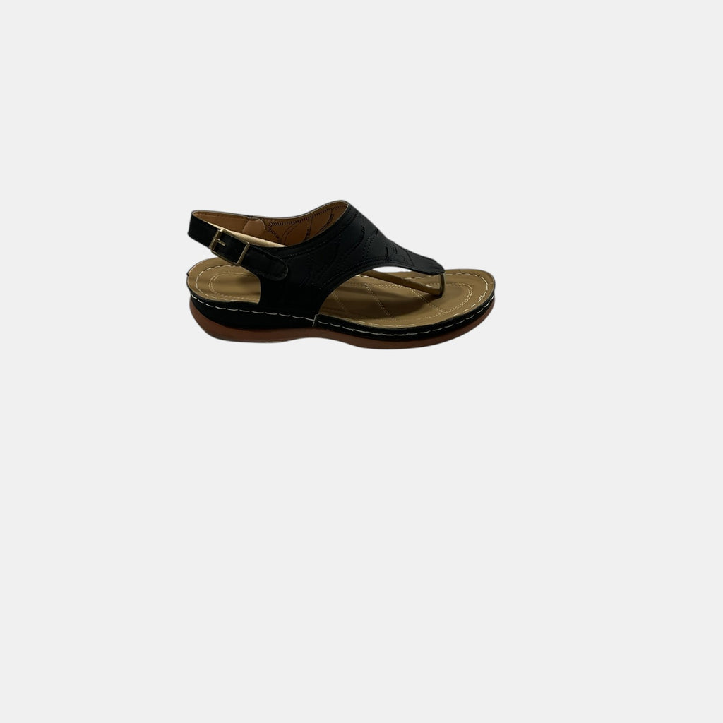 The Wide Vamp Thong Slingback Flat Sandal