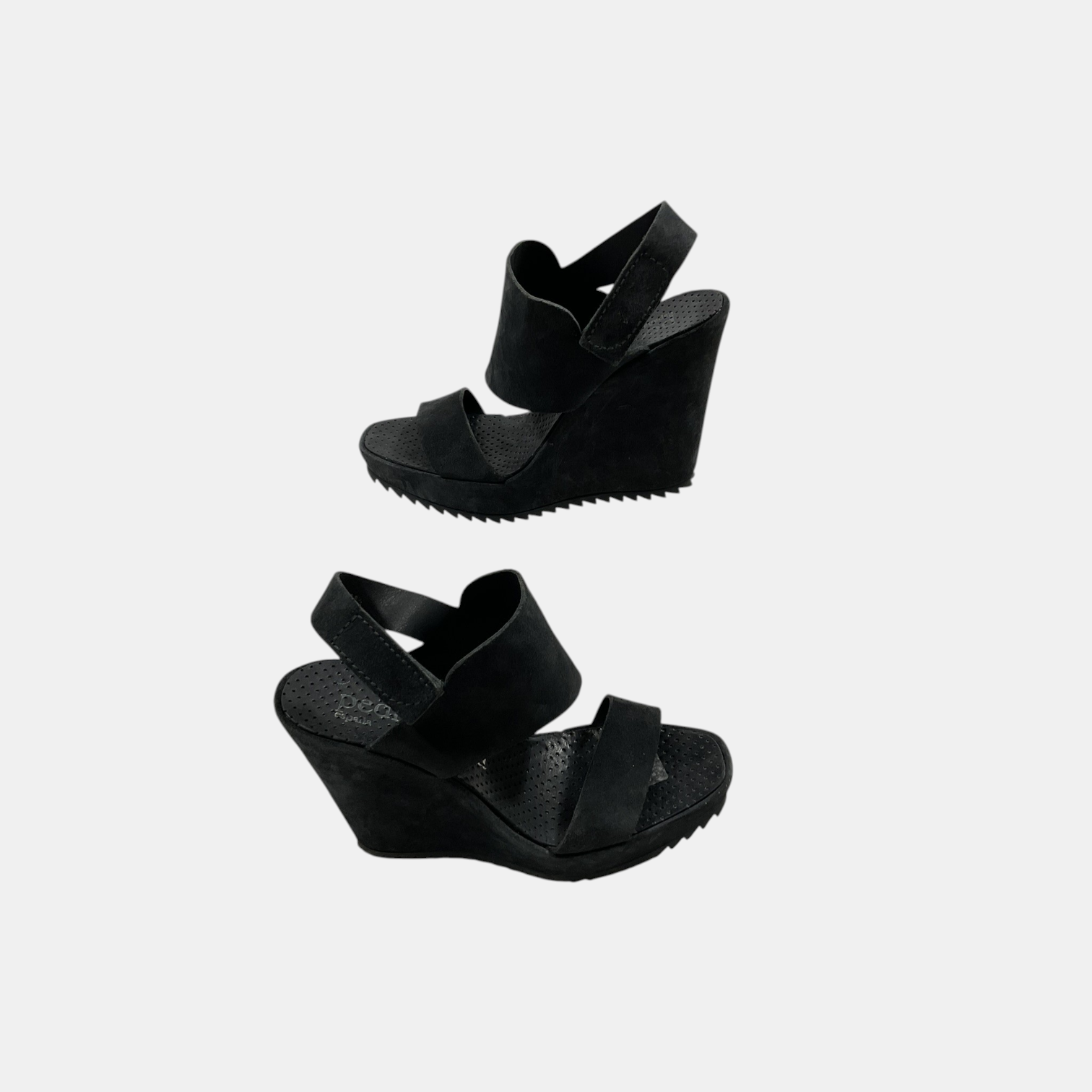 The Serrated Edge Cross Strap Wedge Sandal by Pedro Garcia