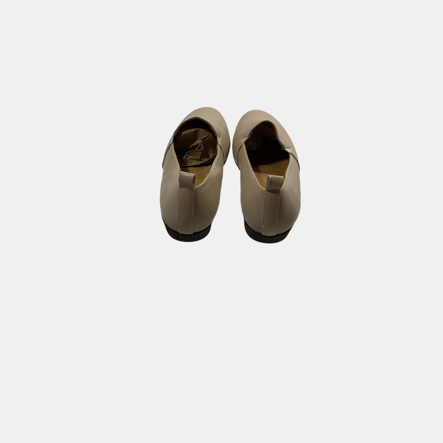 tan leather loafer on a white background