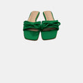 The Emerald Bow Kitten Heel Mule