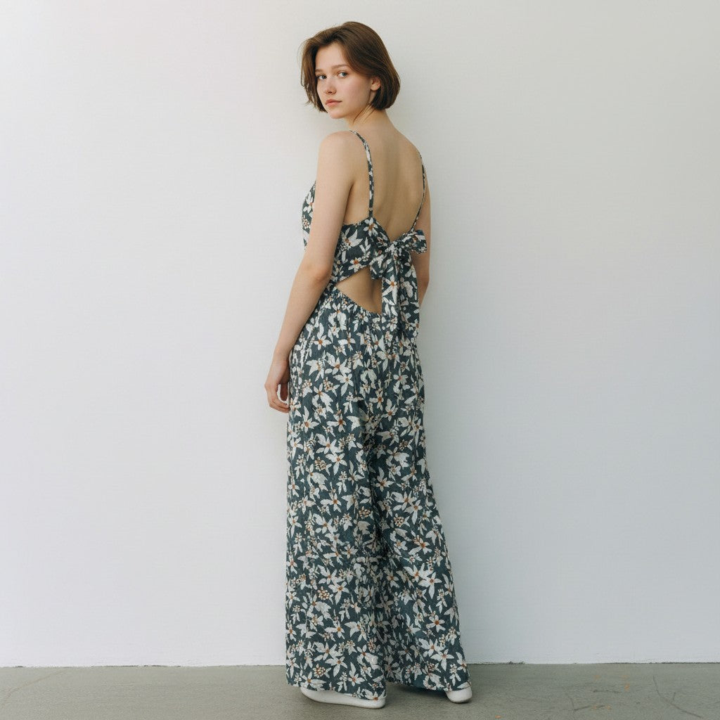 The Botanica Floral Wide-Leg Jumpsuit by Korl America