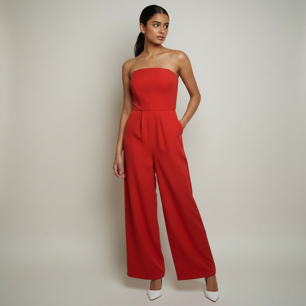 The Sunset Strapless Wide-Leg Jumpsuit by BB Dakota